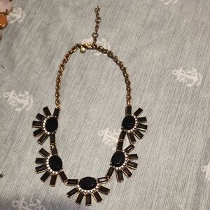 J Crew Elegant Black and Gold Necklace Used